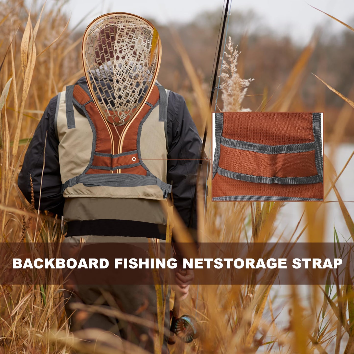 JLDTOP Fly Fishing Chest Pack, Lightweight Fishing Backpack, Fishing Tackle Storage Fits Up to Hold Fly Boxes, Fishing Accessories for Men(Orange + Gray)