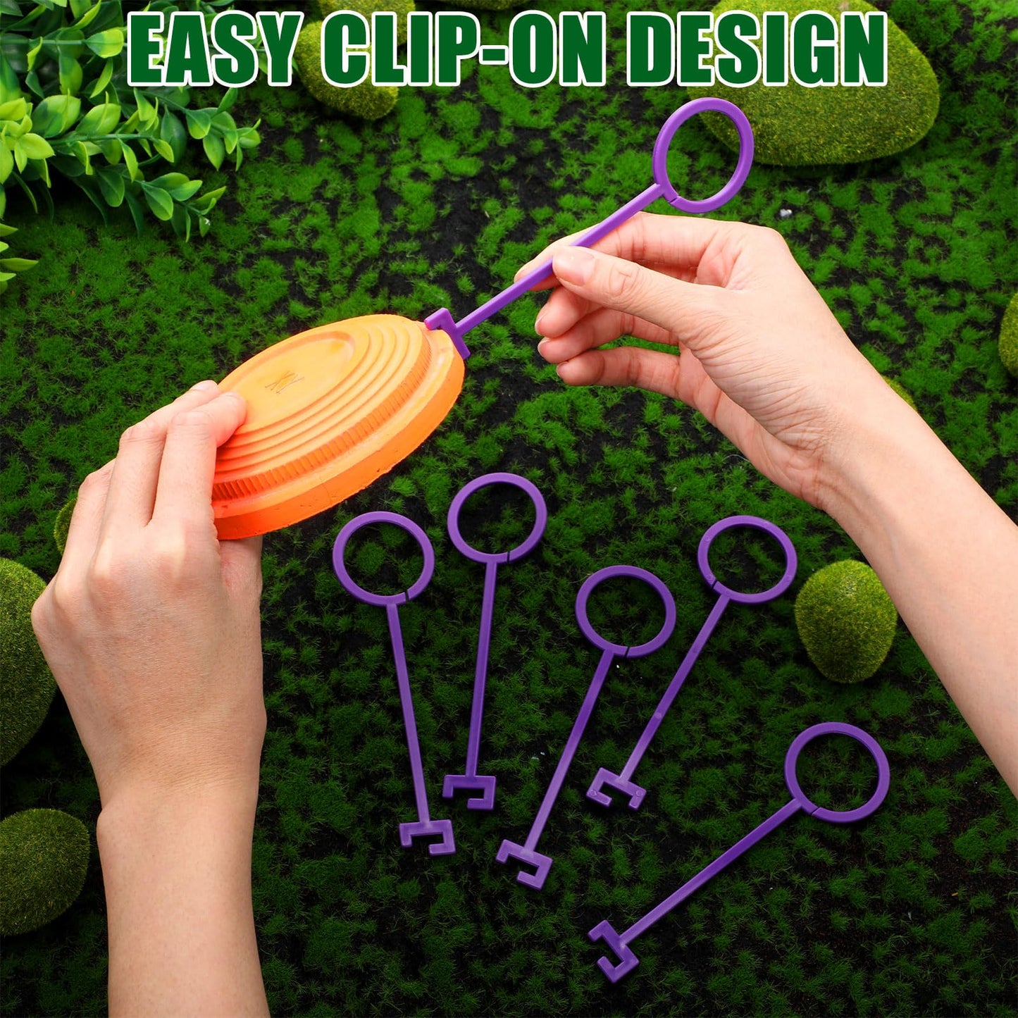 Lenwen 75pcs Clay Target Holders, Versatile Clay Pigeon Hooks Hanging Target Hangers for Outdoor Shooting Practice(Purple)