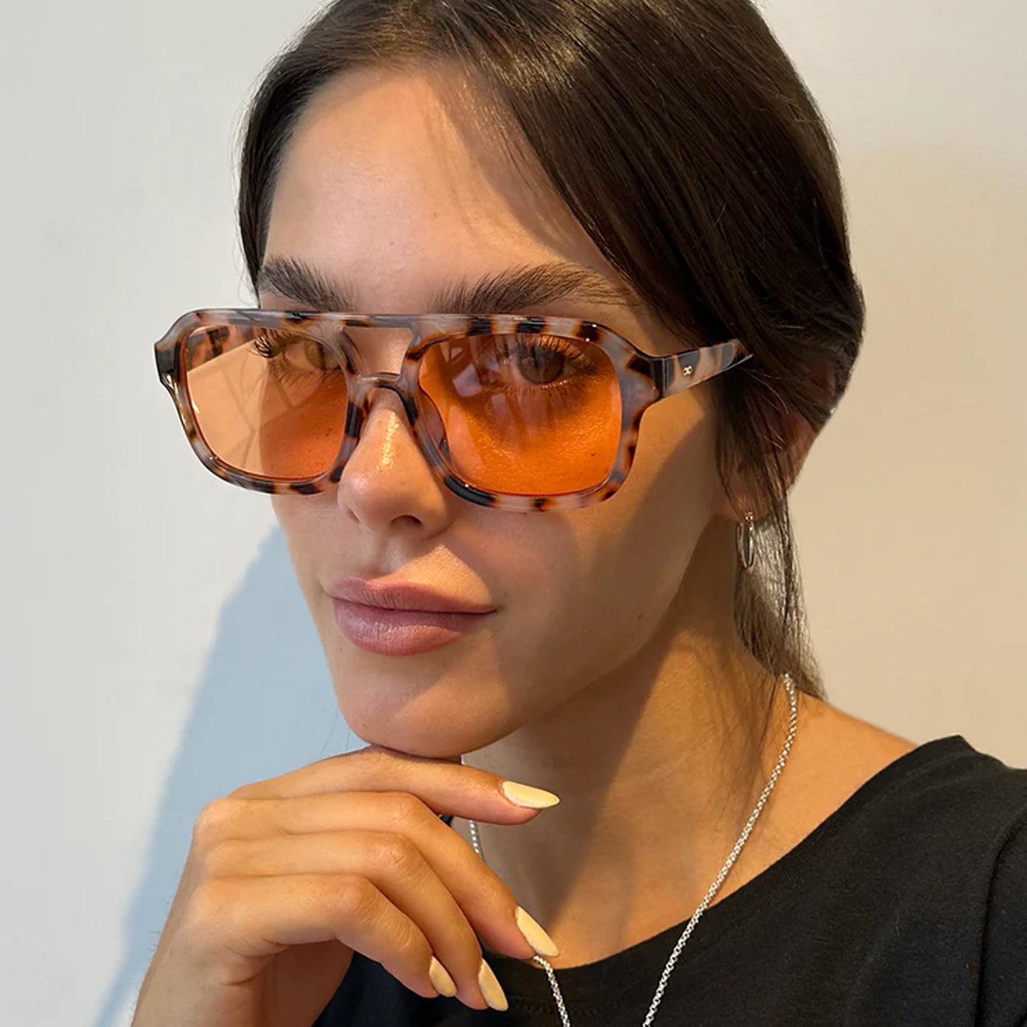 INFINIT Corsa Orange Frame Demi Brown Lens UV400 Lightweight Unisex Retro Sunglasses