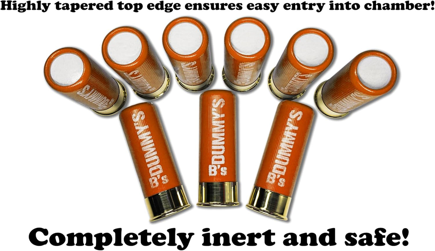 12 Gauge Dry Fire Snap Caps - B's Dummy Training Rounds (Orange, 2 ¾”)