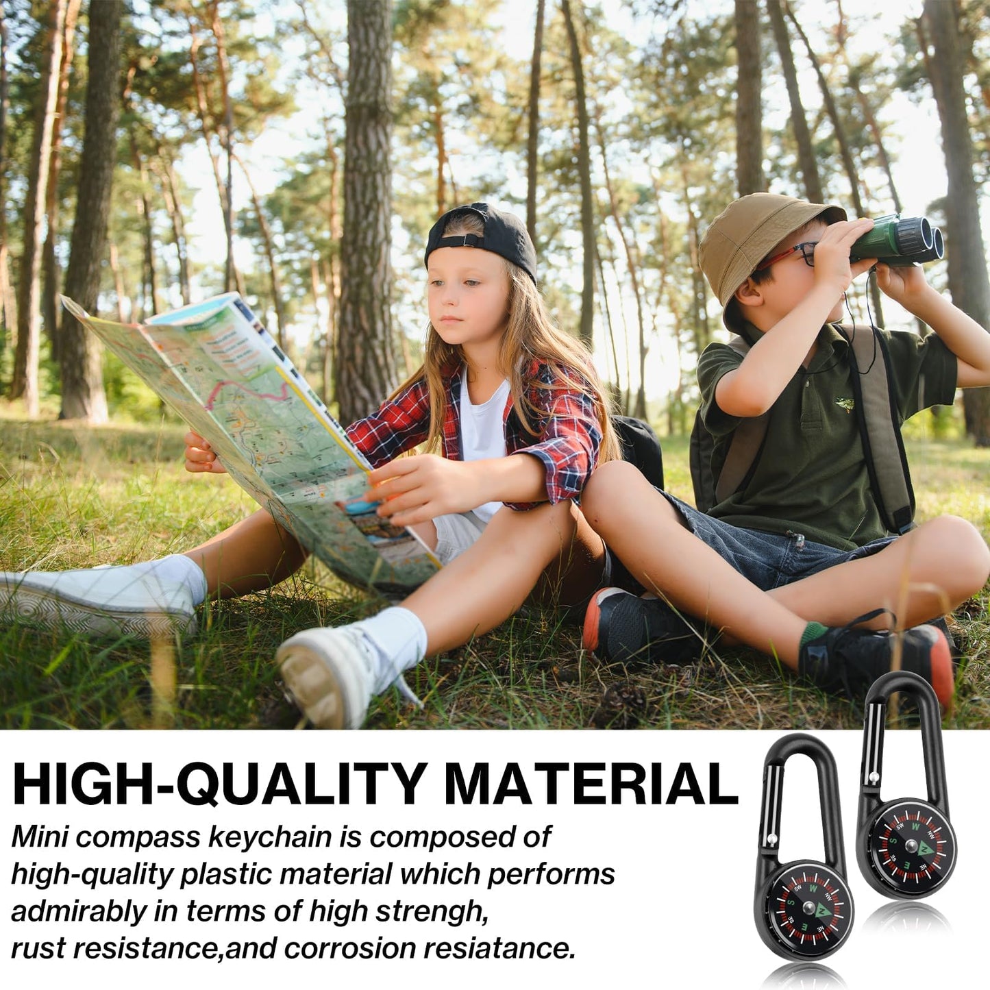 30 Pcs Mini Compass Keychain for Kids Bulk, Small Pocket Magnetic Compass Survival Hiking for Outdoor Survival Camping Party Backpacking Accessory (30)