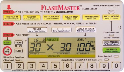 FlashMaster: Handheld Computer for Mastering All Basic Math Facts (3 Month Warranty)