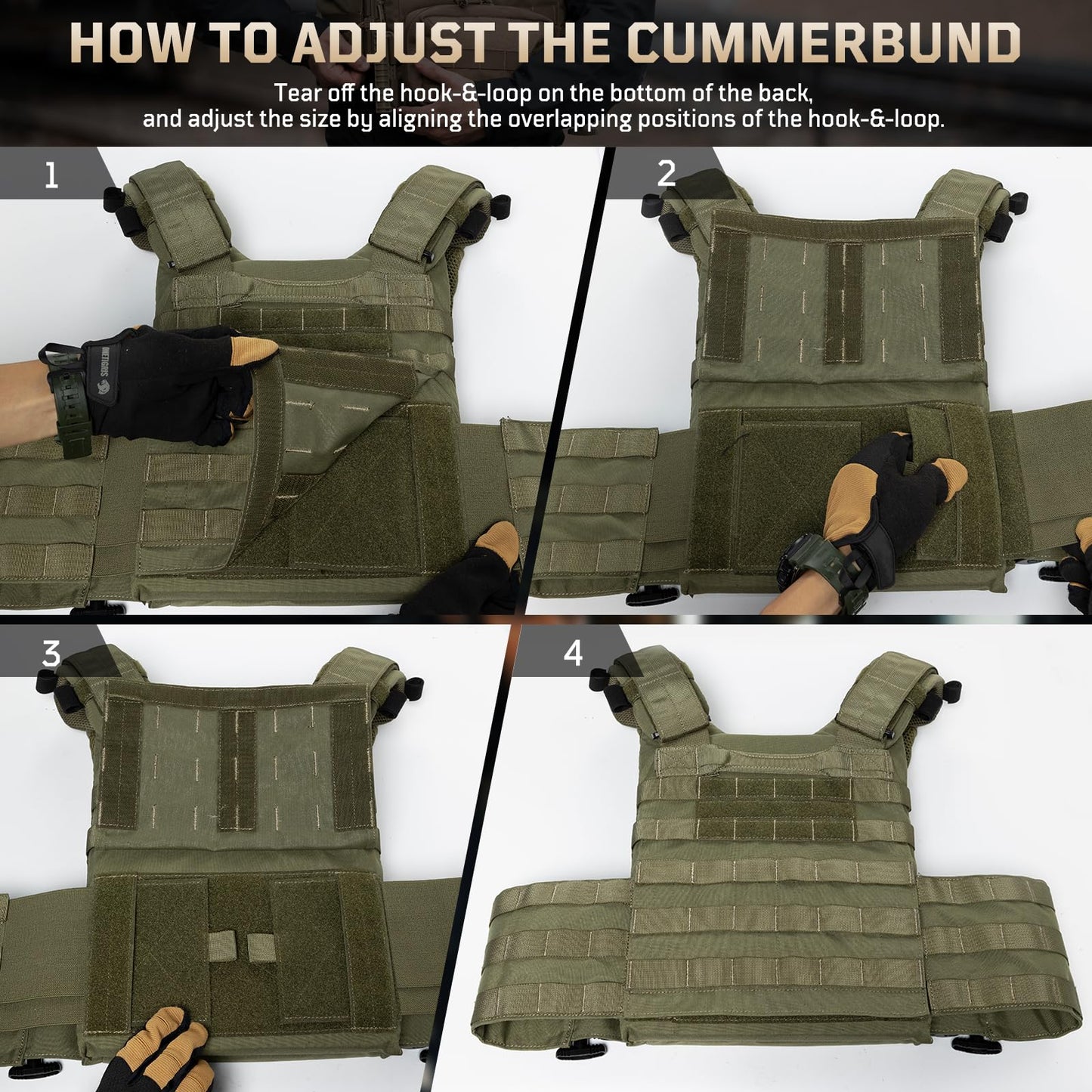 1TG Tactical Quick Release MOLLE Vest, Breathable Vest for Men, One Size Fully Adjustable