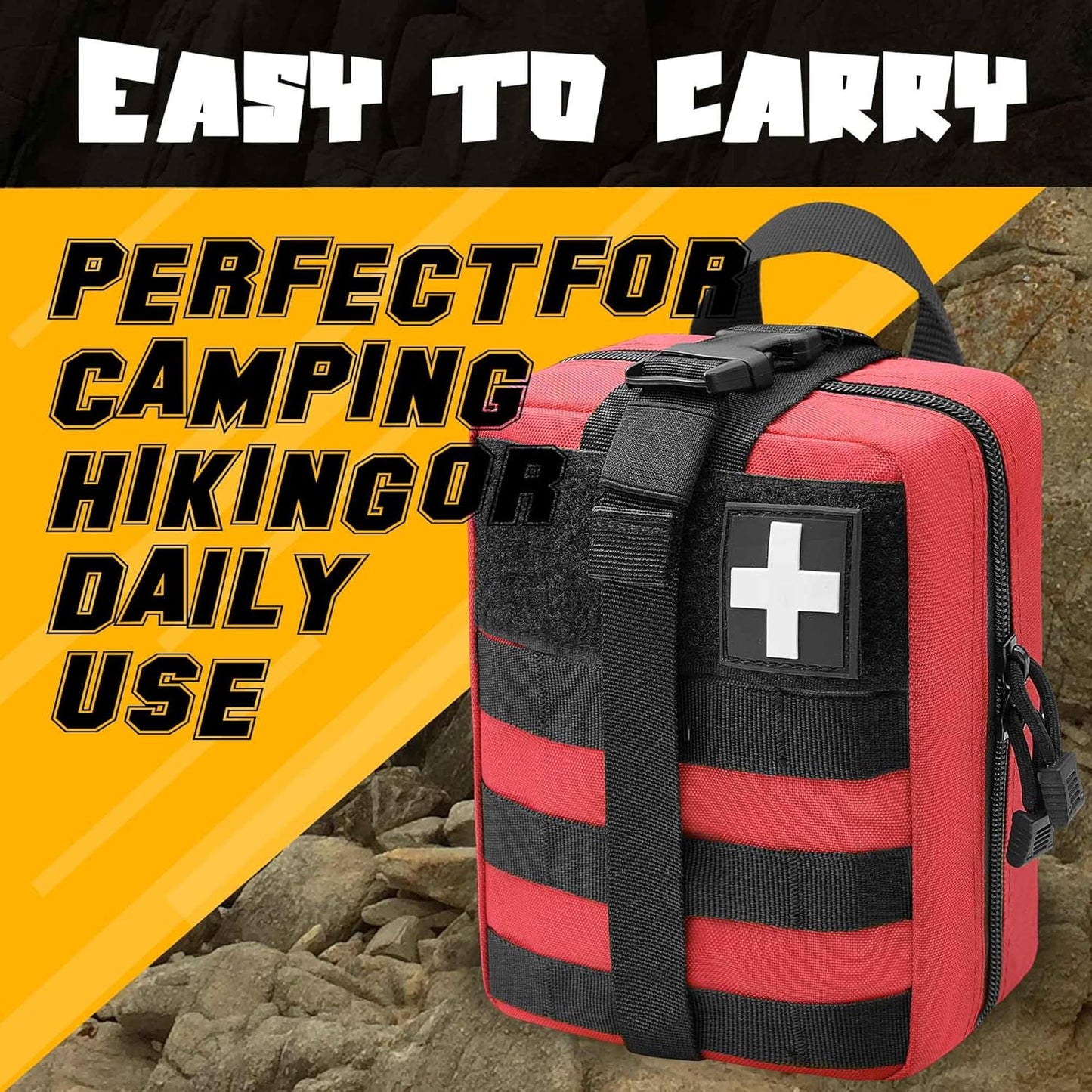 1000D Molle Ifak Pouch Rip Away, Tactical Tear Away Medical Pouch Empty, Military First Aid Pouch Bag Only for Camping Hiking Travel