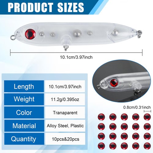 Catfish Rattling Line Float Rig Lure Demon Dragon Style Peg Catfish Spook Rattle Floats for Santee Rig Catfishing Blank Unpainted Fishing Lures 20 Pack