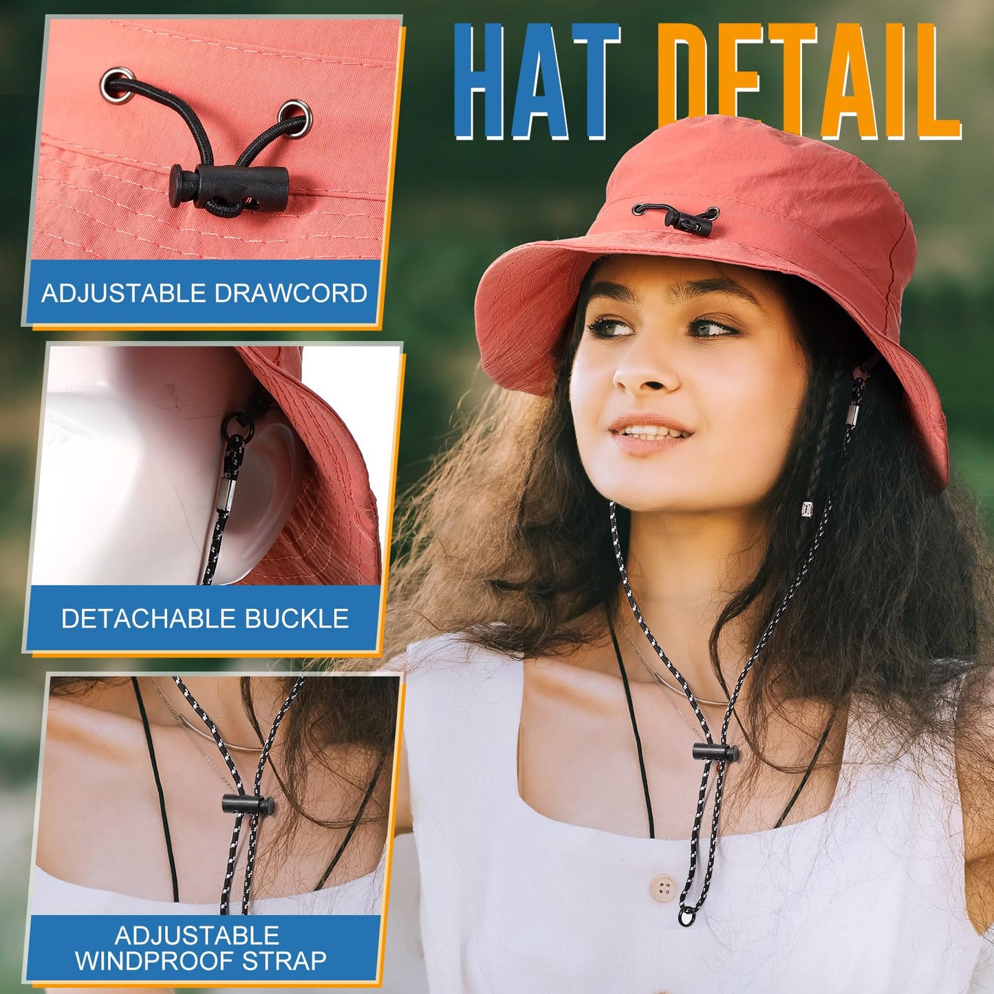 JaGely 6 Pcs Waterproof Bucket Hat Sun Fishing Hat for Women Men Packable UV Protection Adjustable Beach Foldable Hiking Safari Caps