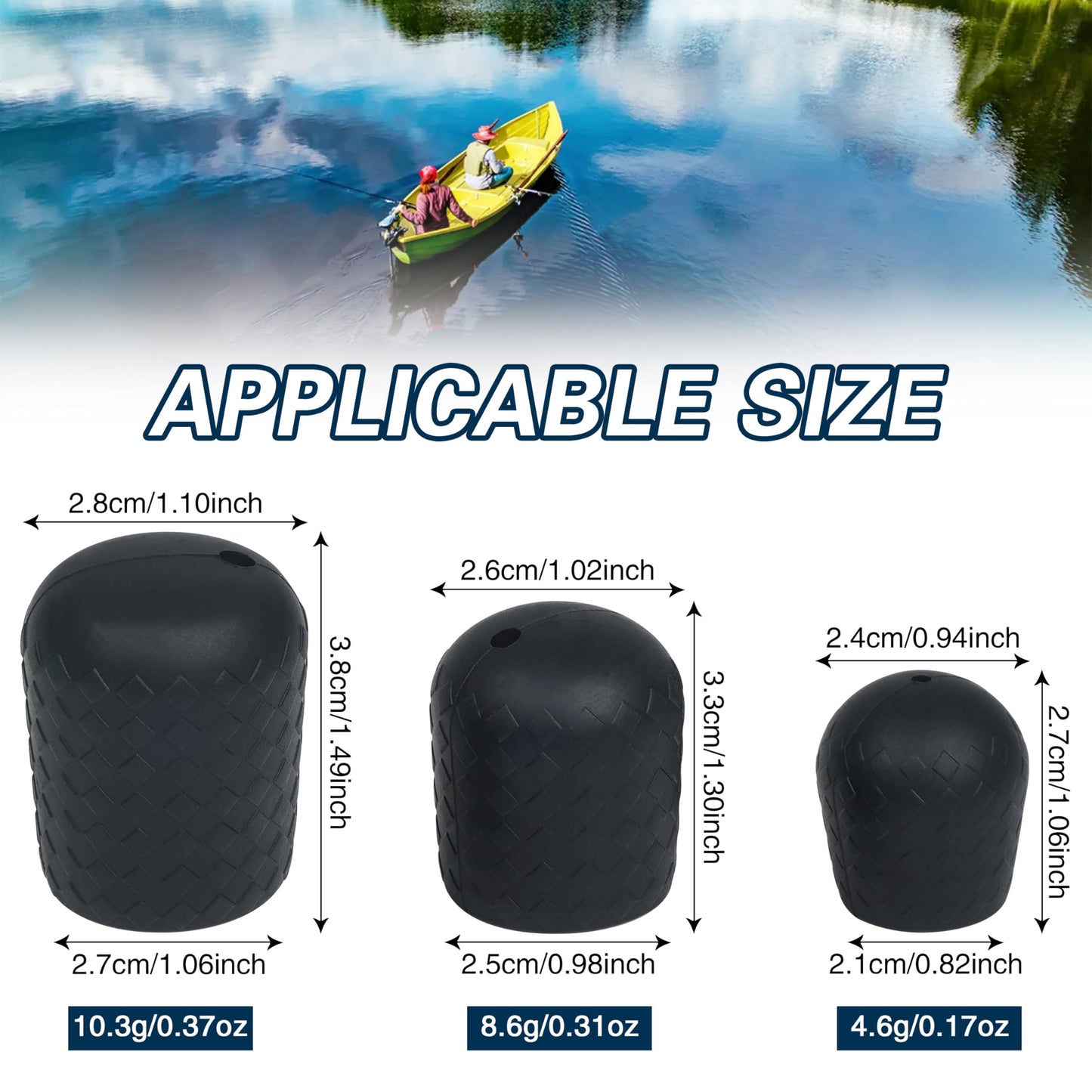 AGOOL Fishing Rod Butt Cushion Silicone Butt Cap End Seat Protector for Fishing Tackle Gear (L/M/S) 3colors 6pcs