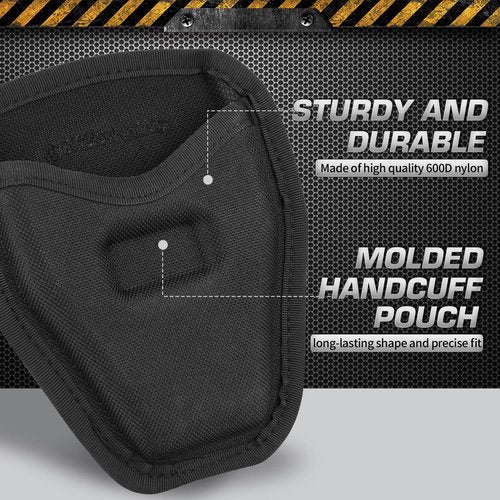Handcuff Case, Open Top Handcuff Holder Holster, 600D Nylon Cuff Pouch for Duty Belt Accessories Fits Standard Chain or Hinge Handcuffs, Wear-Resistant Ullnosoo