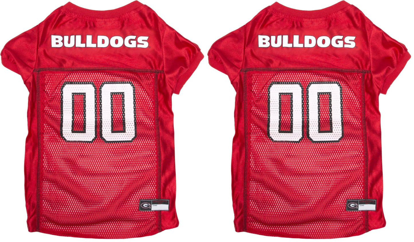 NCAA College Georgia Bulldogs Mesh Jersey for Dogs & Cats, Small. Licensed Big Dog Jersey with Your Favorite Football/Basketball College Team (Pack of 2)