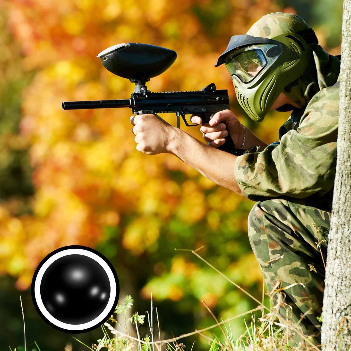 125 X .43 Cal Rubber Balls, Reusable Paintballs for Self Defence, Less Lethal Shooting Training Practice Solid Balls 0.43 Calibre, Black (125 pcs)