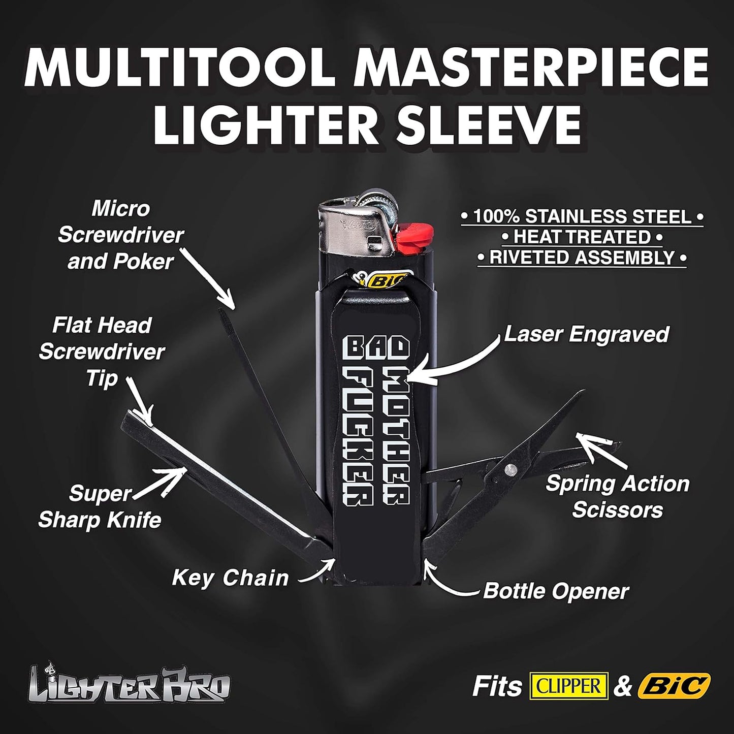 LighterBro Stainless Steel Lighter Sleeve