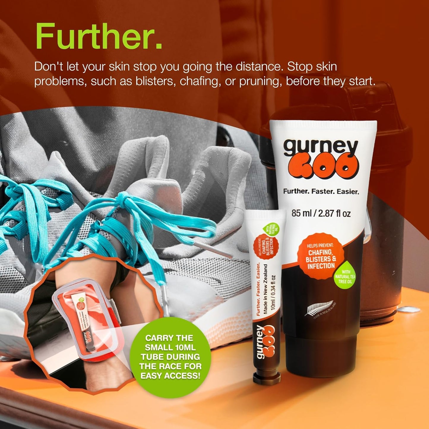 Chafing Cream for Women & Men, Anti Chafing, Blistering & Pruning Essential with Tea Tree Oil, Ideal for Trench Foot & Thigh Chafing Prevention - GurneyGoo
