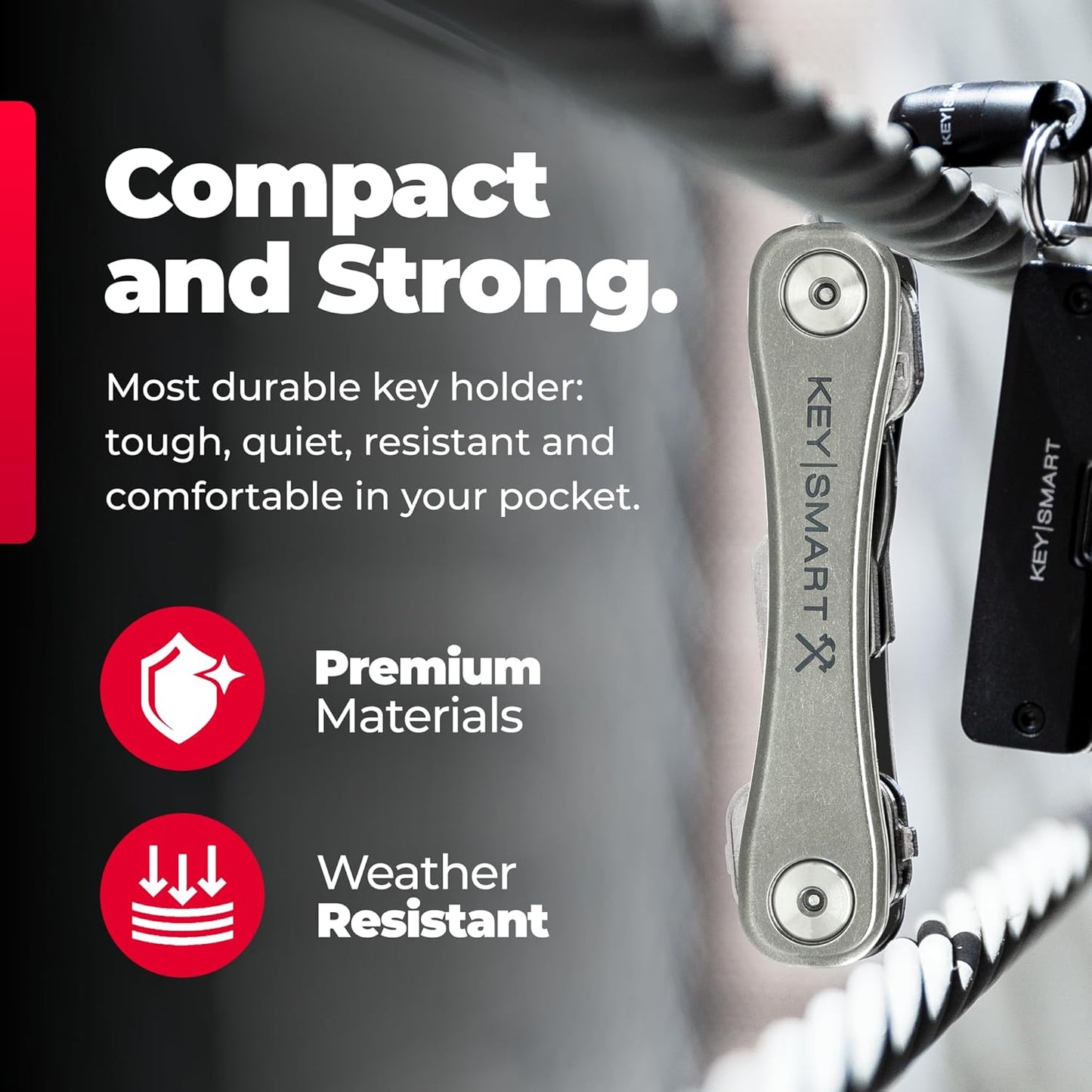 KeySmart Rugged - Multitool Key Holder for Keychain w/Bottle Opener and Pocket Clip, Key Organizer for Key Chain, EDC Keychains, Key Ring for Car Fobs Key Chains, Expandable (Up to 14 Keys, Blue)