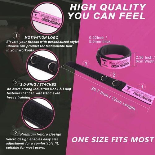 Thigh Ankle Strap Adjustable Neoprene Padded, Ankle Leg Cuffs with Resistance Bands for Leg Butt Training Workout Equipment, Strength Training ,Hip Gluteus (1 Pair(2D-Rings))