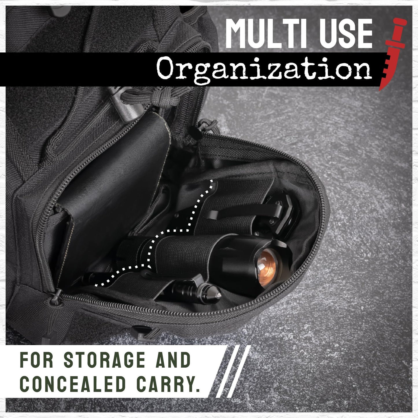 Sling Bag for Men - Lightweight & Compact EDC Gear Bag for Travel, Range, Hiking, Outdoor Sports - Weatherproof and Durable Nylon Crossbody Range Bag Day Pack - Black CCW Sling Bag