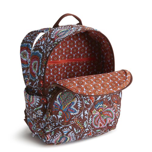 Vera Bradley Women's Premium Cotton Small Banbury Backpack, Marrakesh Cinnamon, One Size
