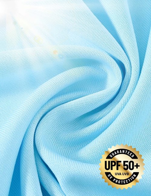 Rdruko Men's Hiking Shirts Long Sleeve UPF 50+ Lightweight Dry Fit Outdoor Fishing Swim UV Shirts(Sky Blue, US XXXL)