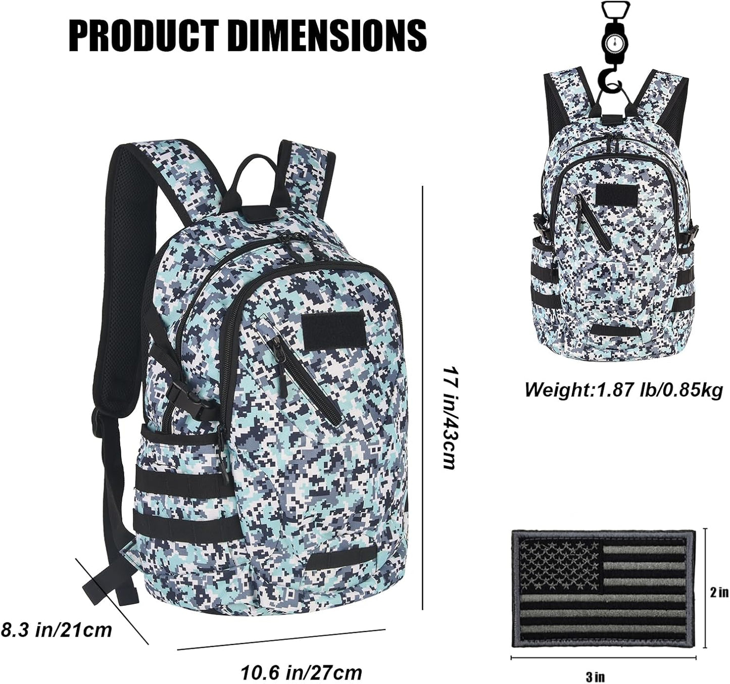ArcEnCiel 15L Motorcycle Backpack Tactical Bag Rucksacks for Outdoor Camping Trekking Hunting with Patch