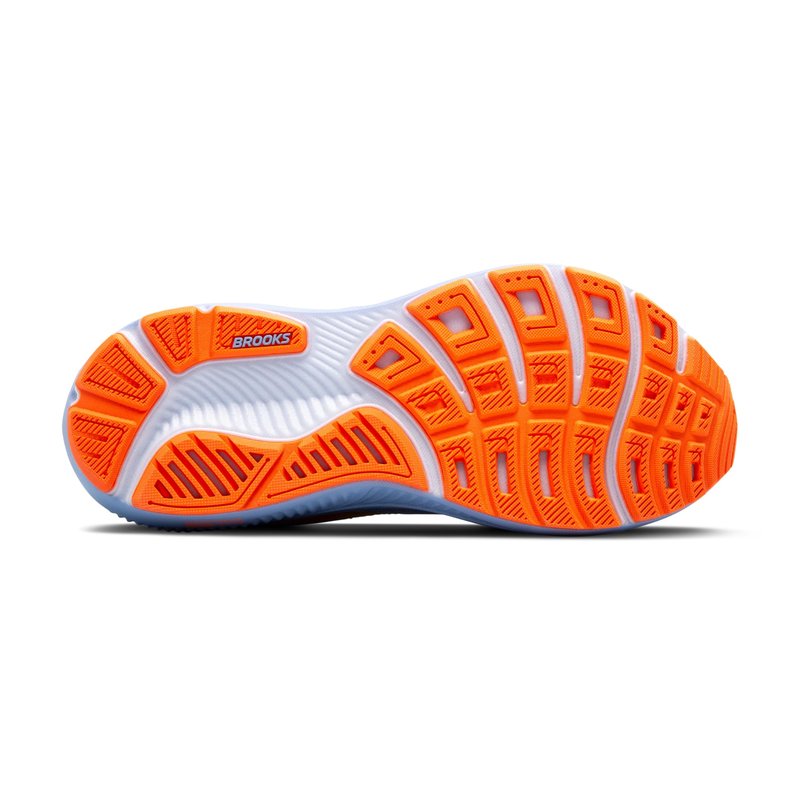 Brooks Women’s Ghost 17 Neutral Running Shoe - Blue Heron/White/Orange - 12 Medium