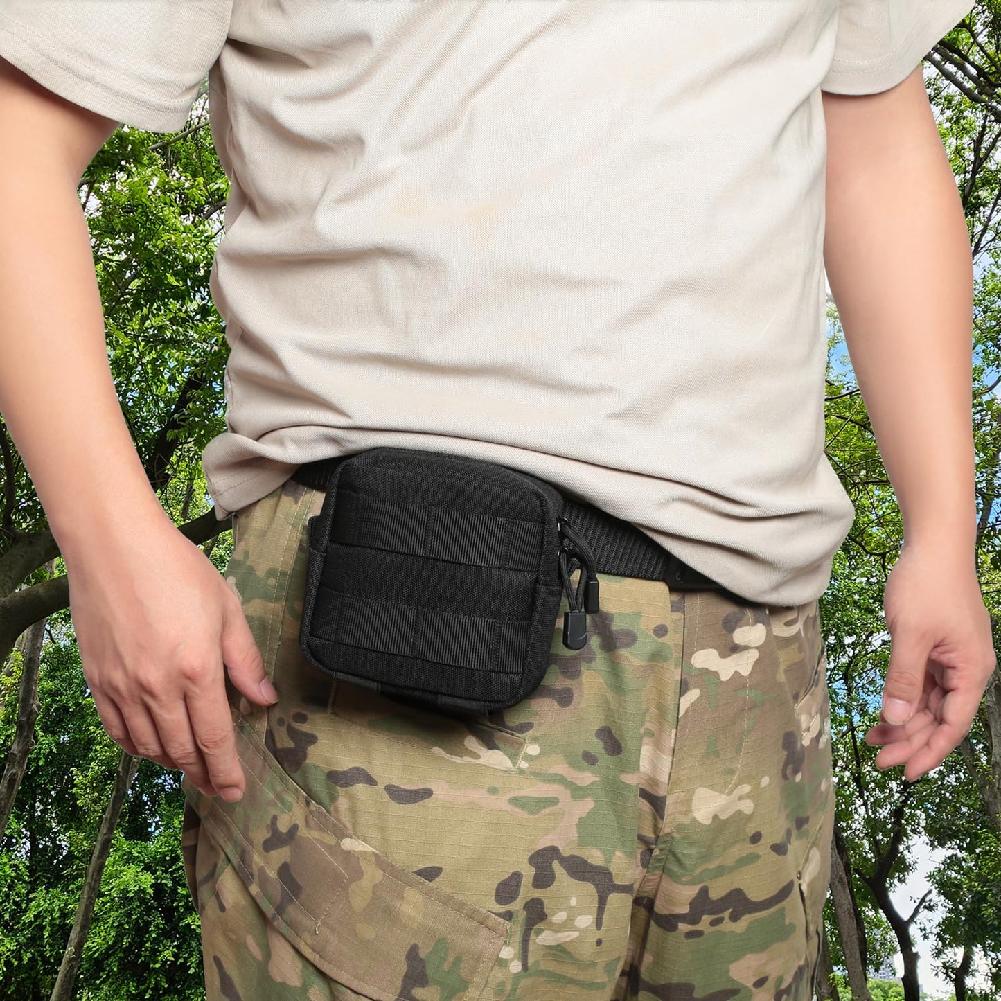 2 Pack Mini Tactical Molle Compact Ammo Pouch - General Purpose Admin Pouches Small Admin Molle Pouches EDC Tool GP Pouch Bag Horizontal Utility Multi-Purpose Waist Belt Bag(Black)