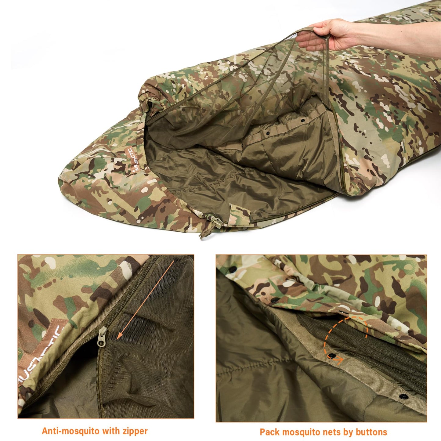 MT Military Army Force Defence 4 & Tropen Patrol Mummy Sleeping Bags with Bivy Cover Compression Sack, Modular Sleeping System 2.0 for Cold Weather,