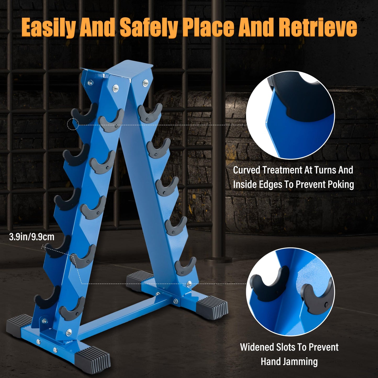 ACENFC Barbell A-Frame Dumbbell Weight Rack, Dumbbell Rack Stand Only, Weight Rack for Dumbbells 5 Tier with 500 LB Weight Capacity, Home Gym Storage Solution (Blue)