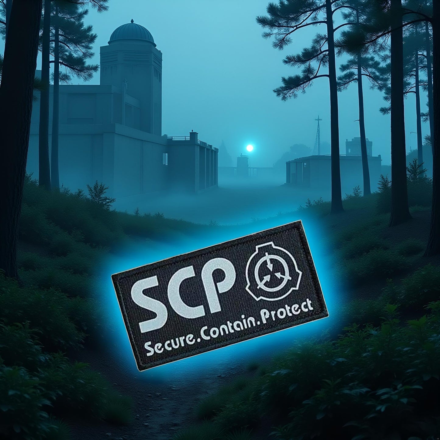 4Pcs Black SCP Foundation Special Containment Procedures Foundation Logo Military Hook Loop Tactics Morale Luminous Patch Tactical Bag Accessories, Tactical and Personal Defense