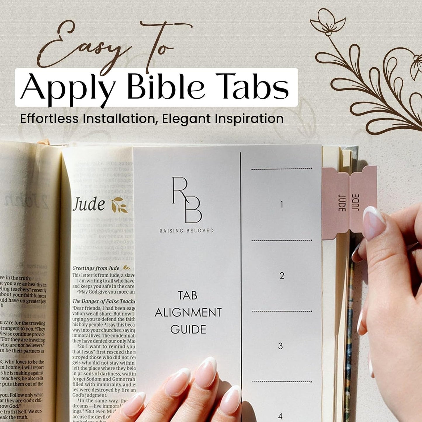 Bible Tabs for Women Study Bible, Embossed Matte Catholic Bible Tabs Gold, Laminated Bible Tabs, Bible Book Tabs w/Old & New Testament Neutral Bible Labels Tabs, Perfect Bible Study Supplies Oak