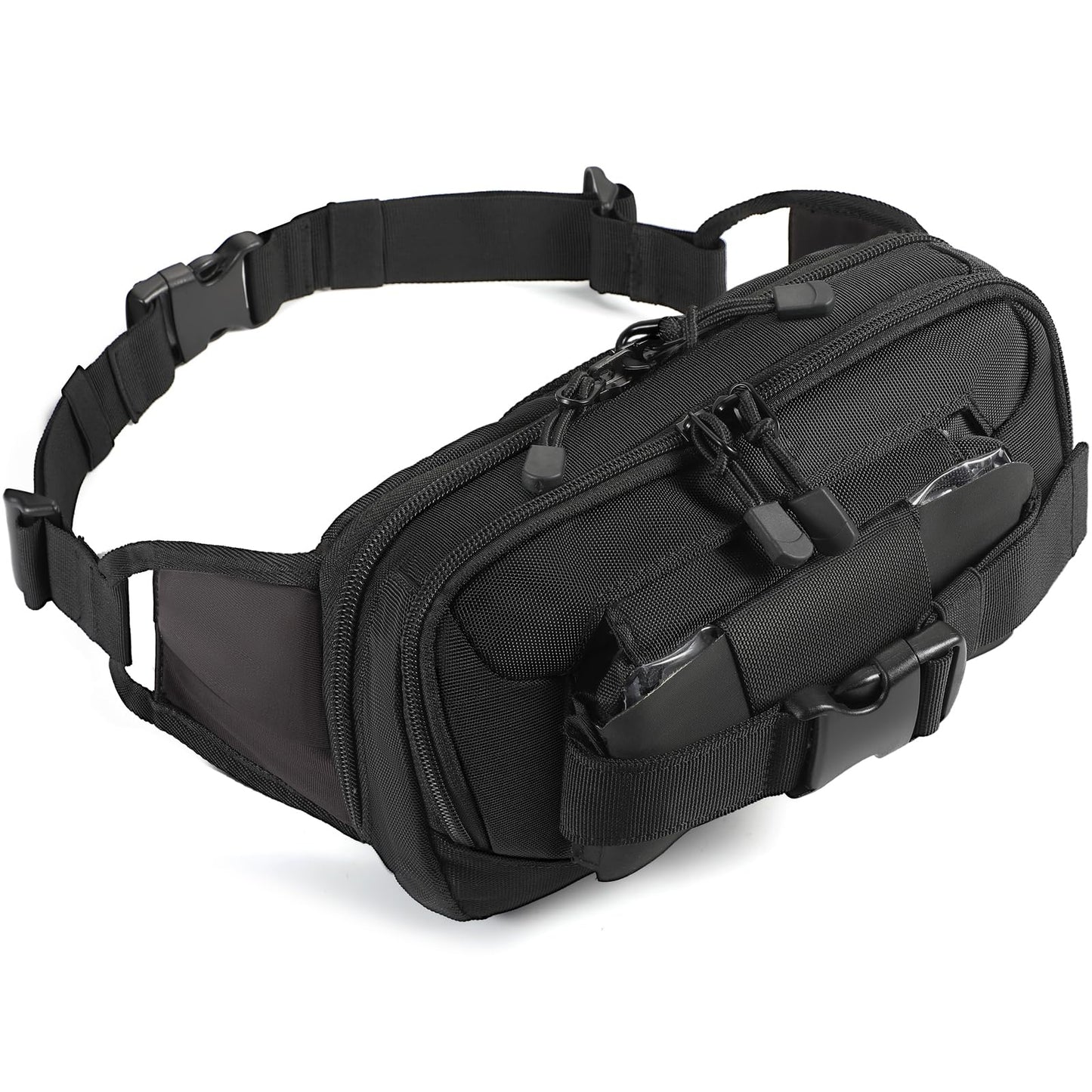 LarKoo Tactical Fanny Pack for Concealed Carry Sling Bag CCW Crossbody Waist Bag for Men&Women EDC Gear with Adjustable Strap (Black)