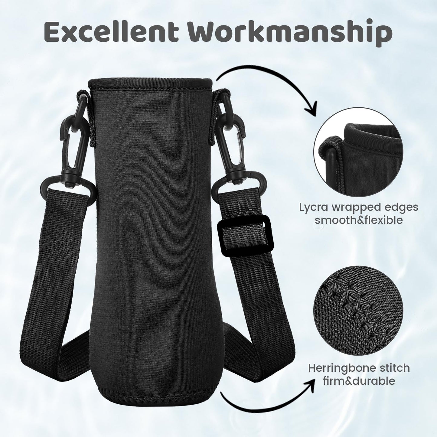 2Pcs Sleeve for 22oz Cirkul Water Bottle,Neoprene Water Bottle Sleeve for 22oz Cirkul Tumbler with Shoulder Strap,Water Bottle Cover Compatible with 22oz Cirkul Stainless Steel&Plastic Water Bottle