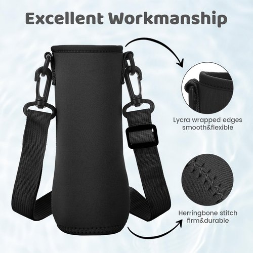 2Pcs Sleeve for 22oz Cirkul Water Bottle,Neoprene Water Bottle Sleeve for 22oz Cirkul Tumbler with Shoulder Strap,Water Bottle Cover Compatible with 22oz Cirkul Stainless Steel&Plastic Water Bottle