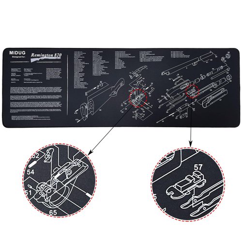 MIDUG Thick Gun Cleaning Mat, Anti-Slip Rubber, 5mm Thickness, 36'' X 12'', Gun Maintenance Mat for Remington 870 Shotgun