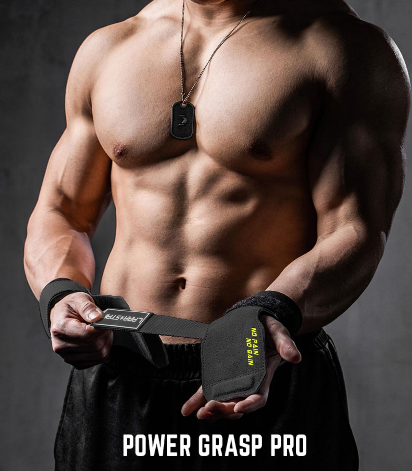 LARA STAR Weight Lifting Wrist Hooks Straps for Maximum Grip Support - Deadlift Gloves Grip Pads Alternative in Fitness Gym Power Training Pull Up Deadlifting & Shrugs