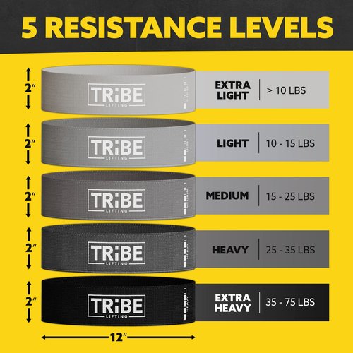 Fabric Booty Bands for Legs and Butt Workout - Resistance Bands Set (8)