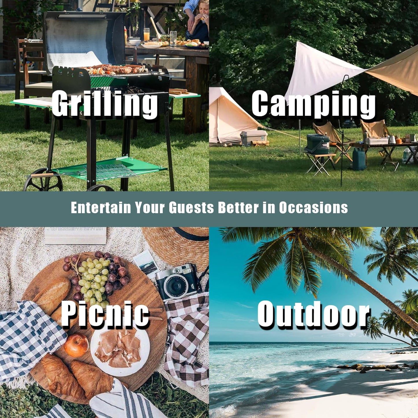 CAMP SOLUTIONS 4 Foot Bar Folding Ice Cooler Table with Drain, Portable Tailgate Camp Fishing Cleaning, Foldable Party Chilling Cooler Table Outdoor for Party,BBQ,Camping,Wedding