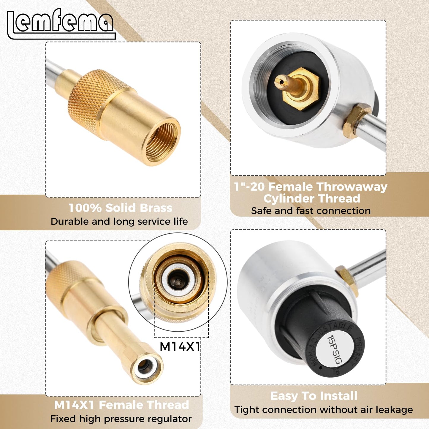 Lemfema 1LB Propane Gas Pressure Regulator - Stove Pressure Regulator Replacement for Stansport Camping Stove, Compatible with Camp Chef Everest Campstove 189-100