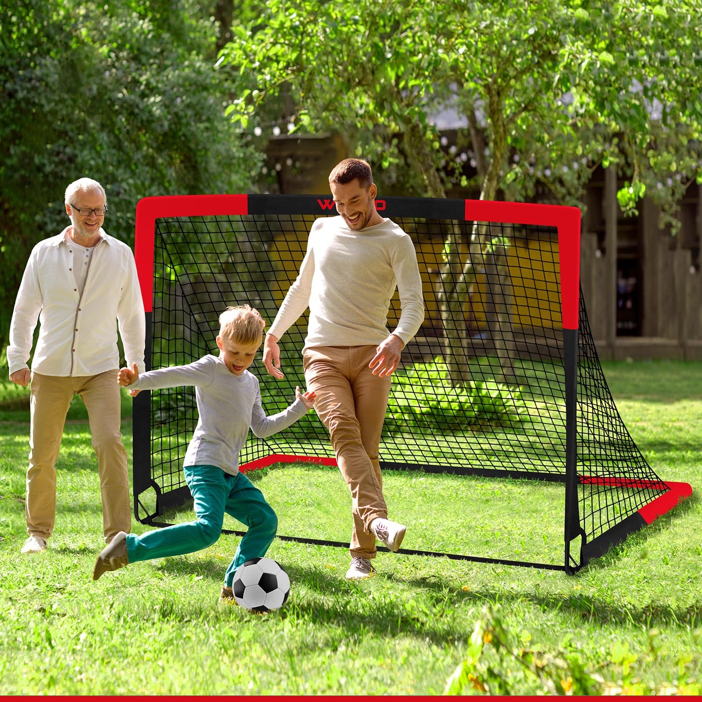 Kids Soccer Goals for Backyard Set of 2, 6x4 ft Portable Toddler Soccer Goal Training Equipment with Soccer Target, Ball, Cones, Soccer Net for Kids Age 3-5 6-8 8-12 10-12-14 Outdoor Sports Games Gift