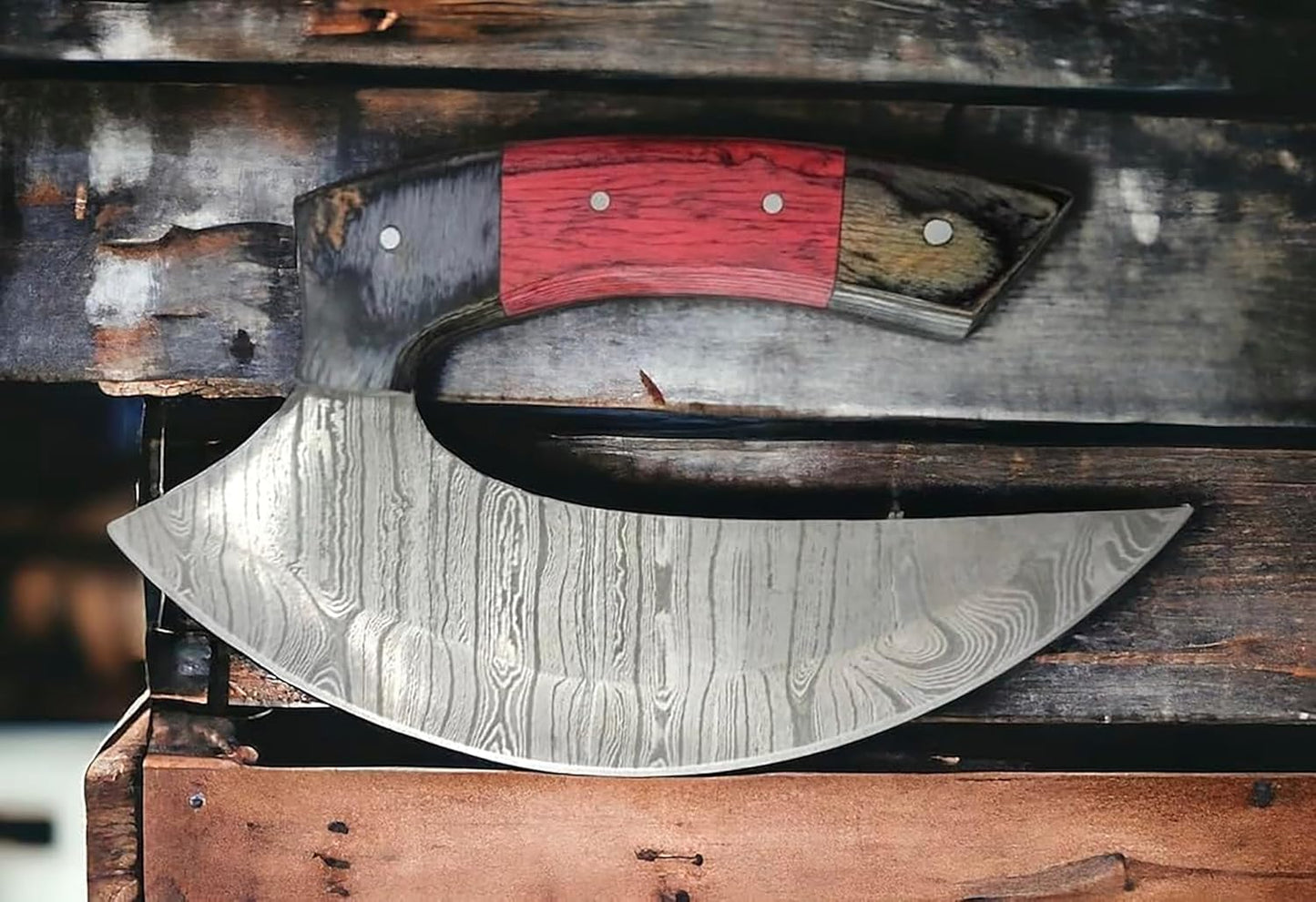 TTC-111 Custom Handmade Ulu kitchen Knife -Wood Handle (TTC-111)