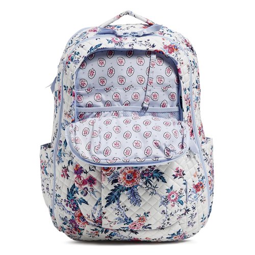 Vera Bradley Cotton Large Travel Backpack Travel Bag, Magnifique Floral, One Size