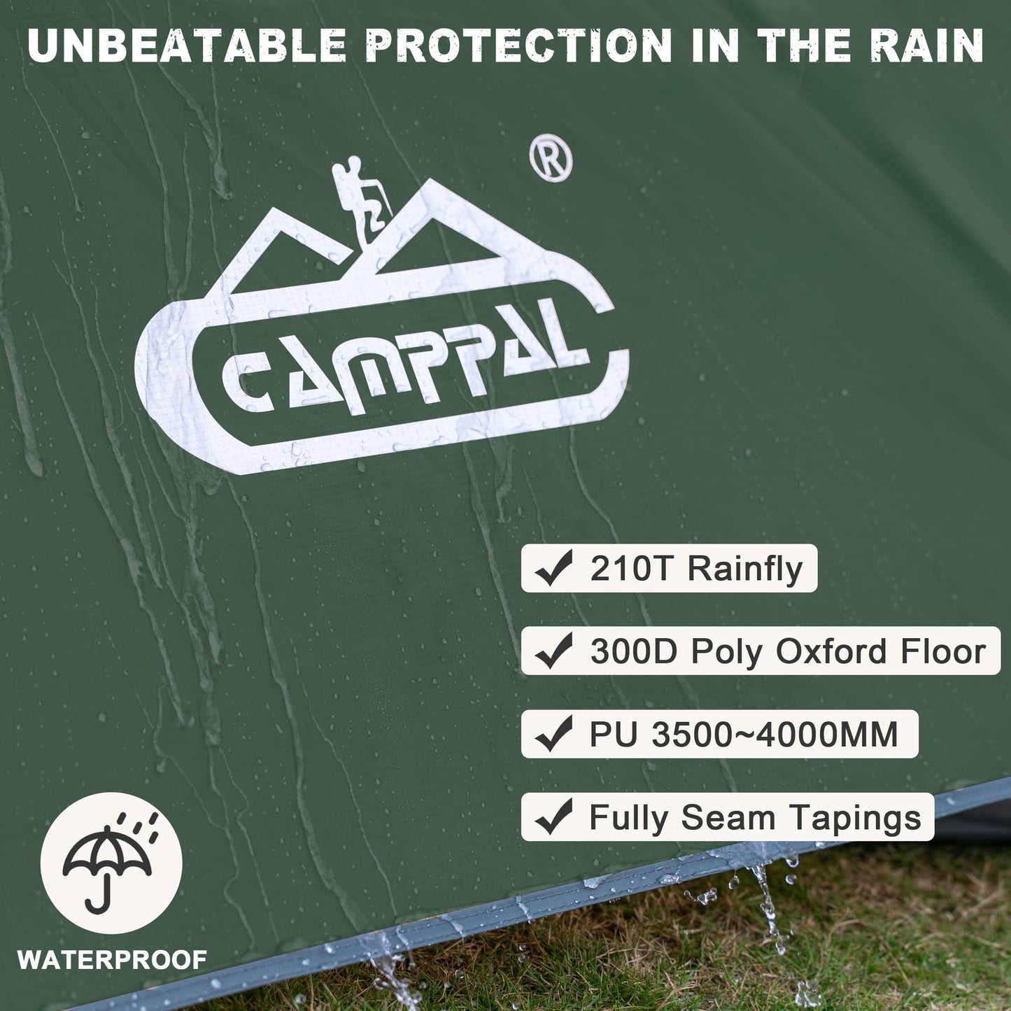 1 Person Backpacking Tent, Lightweight Compact Single Person Tent, Waterproof Windproof Easy Setup Freestanding One Man Tent for Camping Hiking Cycling Biking Mountaineering - Green