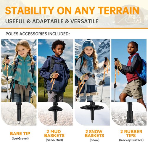 Collapsible Hiking Poles for Kids - 2 Pack Aluminum Trekking Poles Collapsible Hiking Sticks, Lightweight Adjustable Travel Backpacking Gear with Quick-Lock System by Underwood Aggregator
