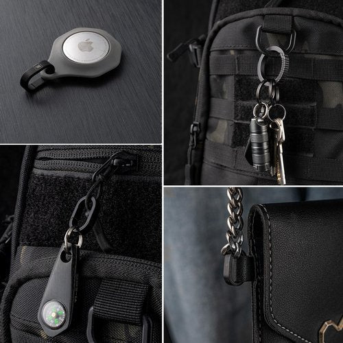 Carabiner Clip with Titanium Mini Quick Release Connecting Key Chain Rings