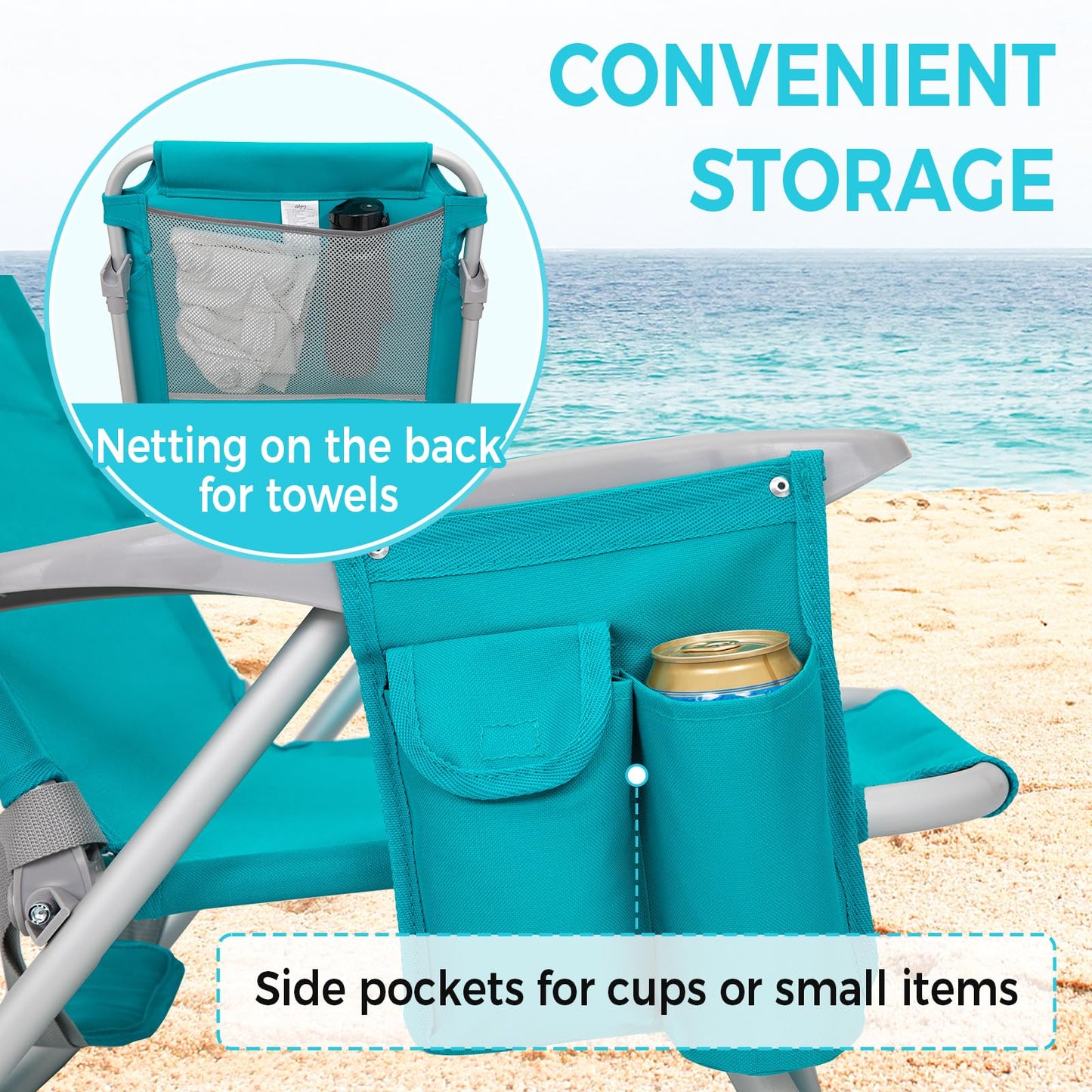 #WEJOY 2 Pack Folding 4-Position Beach Chair for Adults