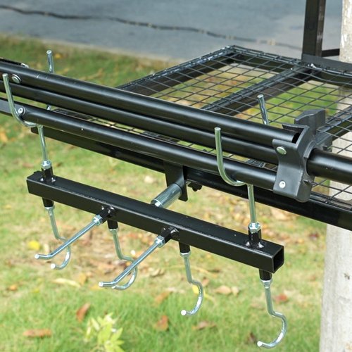 Tree Stand Gun Holder for 1 Inch Square Tubing, Treestands Rifle Holder Gun Rest Crossbow Holder Come with 6 Metal Gear Hooks, Easy Installation for Outdoor Hunting Gear Accessories