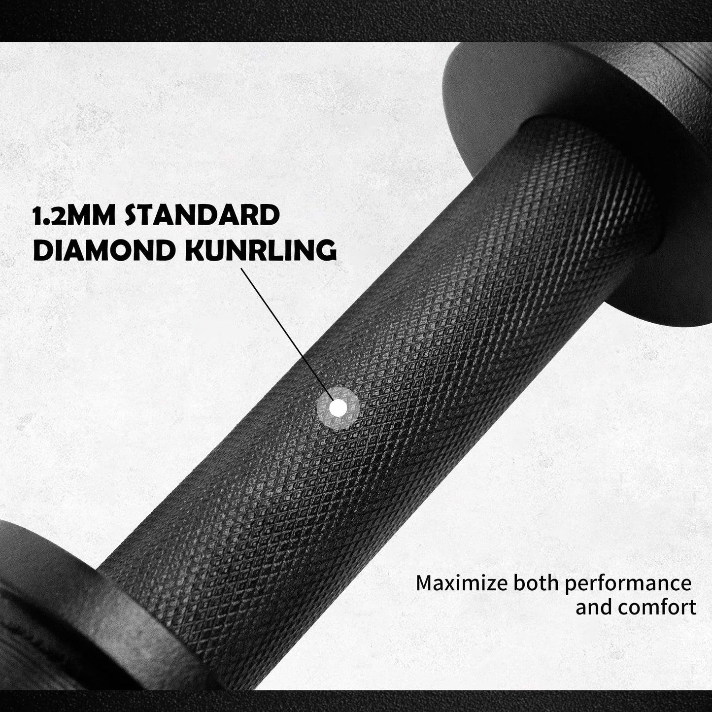 16" Olympic Dumbbell Handle, Dumbbell Bar for 2-inch Olympic Weight Plates, Loadable Dumbbells for Home Gym Strength Training, 2 Pair of Spring Collars Included
