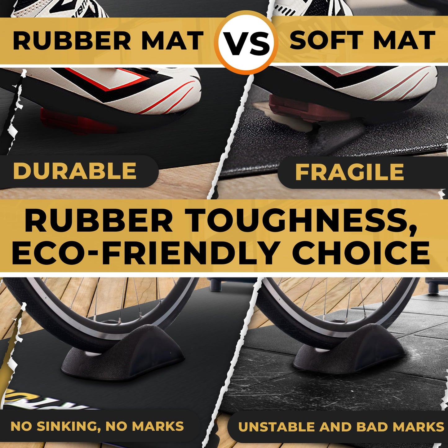 Exercise Bike Mat, Bike Trainer Mat, Stationary Bike Mat 30"x72" (76x183cm), Bike Matt Indoor Bike Mat Compatible with Peloton Bike Mat Under Bike, Treadmill Mat for Hardwood Floors Treadmill Pad