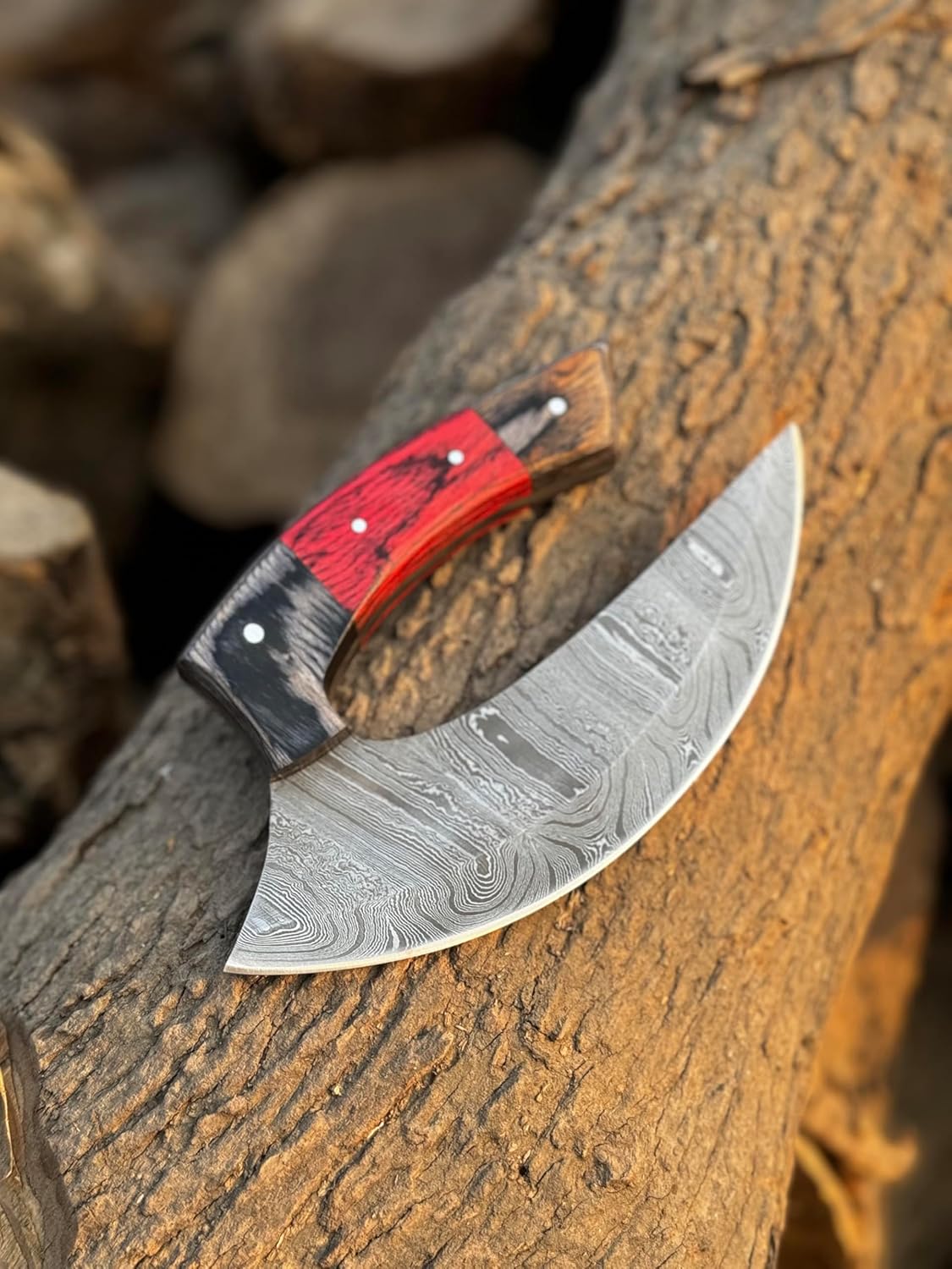 TTC-111 Custom Handmade Ulu kitchen Knife -Wood Handle (TTC-111)