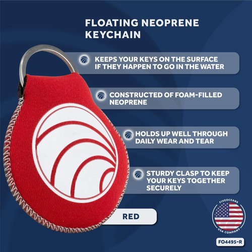 Five Oceans Floating Neoprene Keychain, Red - FO4495-R