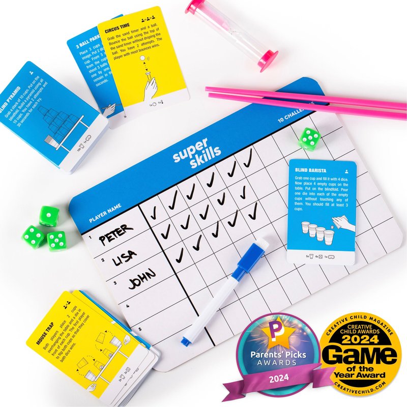 Super Skills - Action Game for Competitive People - Beat Your Friends at 120 Challenges - Fun Group Activity for Family Night or Party with Kids, Teen