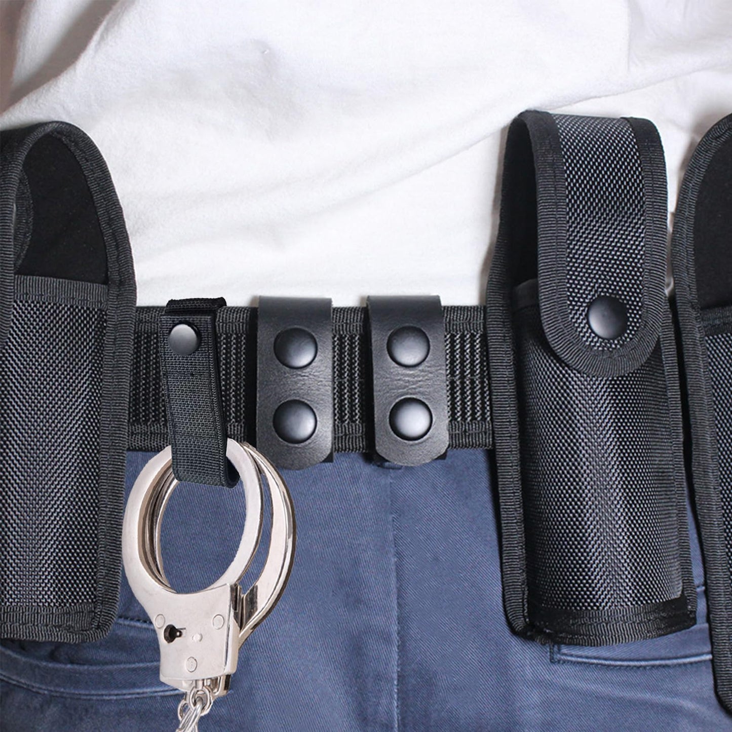Handcuff Holder Strap 2Pcs Handcuff Strap Retainer Nylon Hand Cuff Belt Keeper Clip for Duty Belt Law Enforcement Police